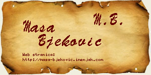 Maša Bjeković vizit kartica